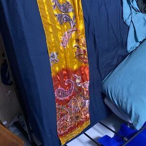 Orange Patterned Scarf